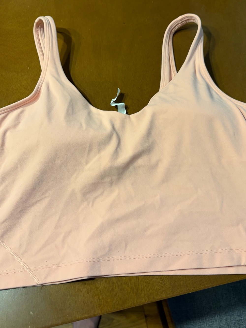 lululemon athletica light pink/orange seamless sports bra